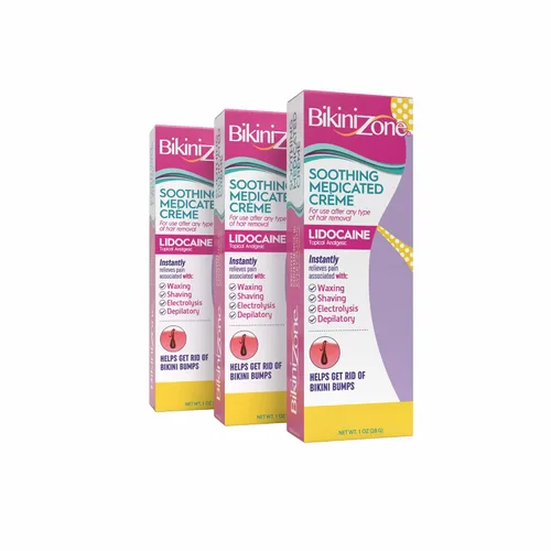 Vista 7 de Crema con medicación Bikini Zone 2% lidocaine HCl to help soothe skin post-shave. Cooling sensation to refresh skin. Helps prevent bumps & redness.