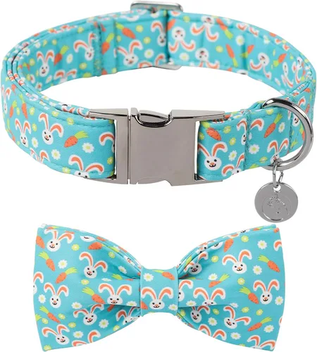 Vista 30 de DOGWONG Collar de otoño para perro con lazo, collar de moño para perro de Acción de Gracias, collar ajustable de algodón de otoño con hoja de arce