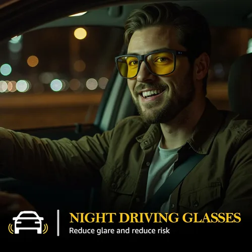 Vista 2 de FIMILU Paquete de 2 lentes de conducción nocturna para hombres, visión nocturna polarizada que reduce el deslumbramiento y mejora las habilidades