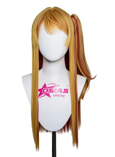 Vista 8 de OSIAS Peluca de cosplay Ai Hoshino para mujeres y niñas, cabello sintético resistente al calor