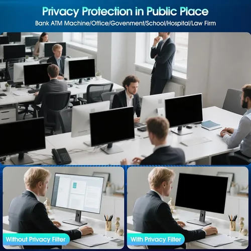 Vista 5 de YAKAI Paquete de 2 filtros de pantalla de privacidad para computadora de 24 pulgadas para monitor de pantalla ancha de relación de aspecto 16:9
