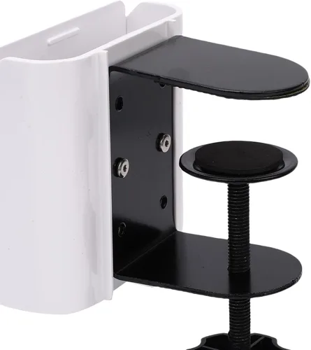 Vista 7 de Pissente Desk Cup Holder, Adjustable Clamp/Holder On Desk Organizer with Phone Stand and Cup Holder for Home Office 1.5-3.5cm Thickness