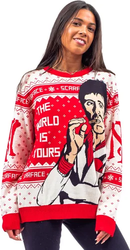 Vista 5 de Scarface The World is Yours Tony Montana Ugly Christmas Sweater, Multi colorido