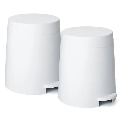 Vista 12 de Superio Mini cubo de basura para baño con tapa de 3 litros, cubo de basura de plástico de 0.75 galones, moderno bote de basura con pedal de pie