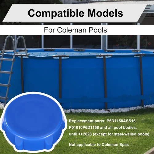 Vista 6 de Lyreh Tapa de válvula de drenaje de repuesto compatible con Coleman Pools P01006, accesorios de tapa de drenaje de piscina para un fácil Azul