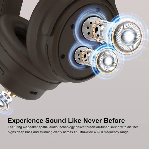 Vista 3 de Srhythm NiceComfort 35 (2.ª generación) Auriculares híbridos con cancelación de ruido, Bluetooth inalámbrico 6.0, 5 micrófonos con ENC