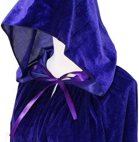 Vista 5 de Capa larga de terciopelo unisex con capucha para Halloween, Navidad, disfraz de cosplay