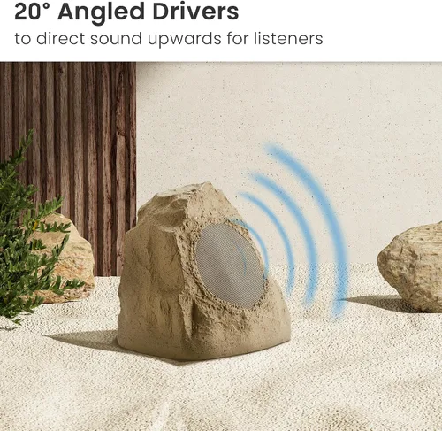 Vista 4 de Theater Solutions 2R4S - Juego de 2 altavoces de piedra arenisca para exteriores, patio, piscina, spa