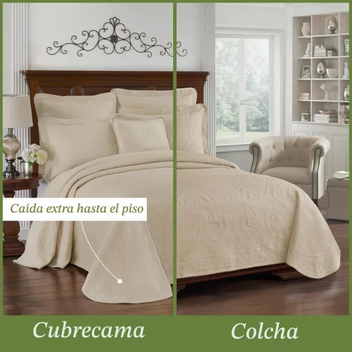 Vista 3 de Colcha Historic Charleston King Charles de estilo granja moderna con diseño floral matelasse, 100% algodón transpirable, tamaño King/California