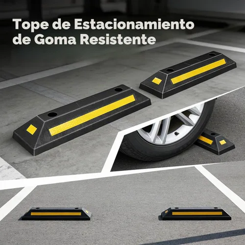 Vista 6 de DNA Motoring TOOLS-00826 - Paquete de 2 topes de estacionamiento de 21 pulgadas para garaje, ayuda de estacionamiento resistente, accesorios