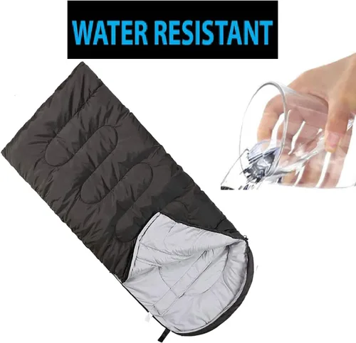Vista 4 de Saco de dormir estándar con capucha para adultos 4 estaciones, cálido o frío, ligero, para interiores y exteriores, sacos de dormir para mochileros