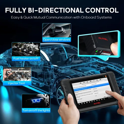 Vista 5 de Autel MaxiCOM MK808Z-TS TPMS Escáner OBD2 bidireccional y programación All System Diagnostic Scan Tool, MX Sensor Programmer, 3000+ Tests, 28+