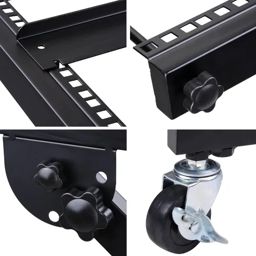 Vista 8 de AW, soporte ajustable con ruedas para mezcladora de DJ, equipo de música de estudio, para fiestas, 9U