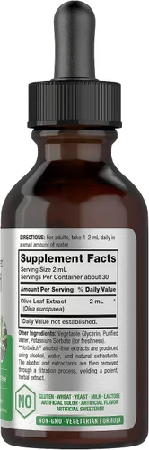 Vista 2 de Horbäach Extracto de hoja de olivo líquido 2 fl oz Super Strength