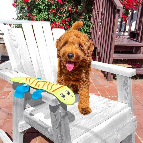 Vista 18 de Outward Hound Fire Biterz - Juguete interactivo de peluche para perro con forma de tortuga, tamaño mediano, hecho de material de manguera contra