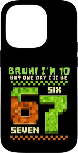 Vista 17 de Bruh I'm 10 But One-Day I'll Be 67 Retro 10th Birthday Kids Case for iPhone 17