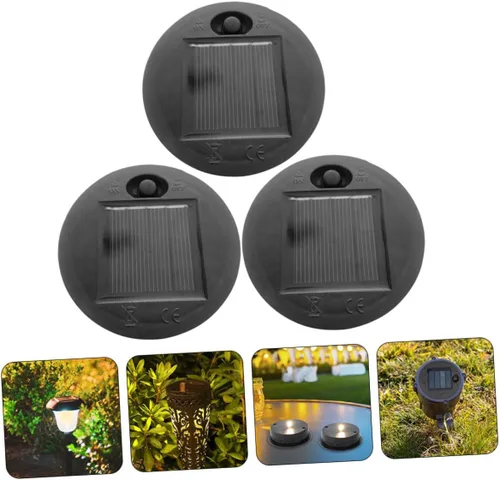 Vista 5 de 3 piezas de repuesto de luz solar tapas de luz solar piezas de repuesto para iluminación al aire libre fácil instalar ajuste plástico
