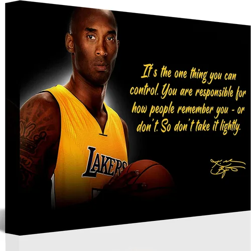Vista 8 de TYPTEK Kobe Bryant - Lienzo inspirador de Mamba negra, póster motivacional con cita de jugador de baloncesto para decoración del hogar y la oficina