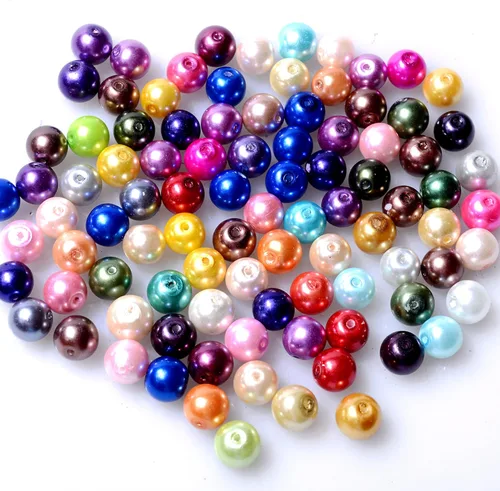 Vista 28 de RUBYCA 200 piezas de cuentas redondas de cristal checo satinado brillante pequeñas para hacer joyería 10mm Amatista Púrpura