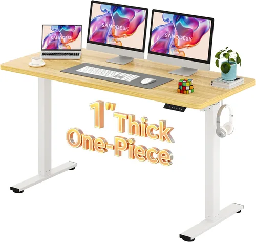 Vista 46 de SANODESK Escritorio Eléctrico de Pie de 40 x 24 pulgadas, Superficie de Una Pieza, Escritorio de Altura Ajustable con Controlador de 6 Botones Marco