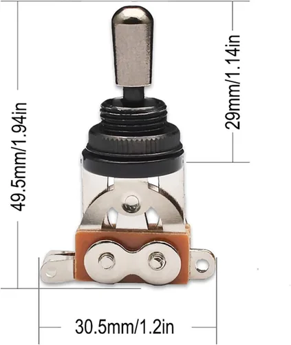 Vista 7 de MAXCHEER Interruptor de pastilla de guitarra de metal de 3 vías, selector de interruptor de palanca de pastilla, piezas para accesorios Les Paul