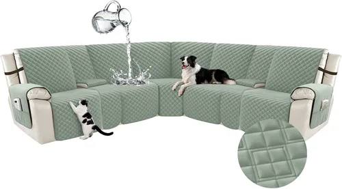 Vista 22 de Arfntevss Fundas para sofá seccional reclinable para sofá seccional en forma de L, funda antideslizante lavable para sofá reclinable con forma de L