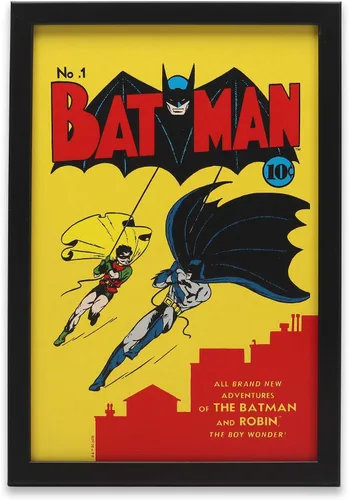 Vista 7 de DC Comics Batman Anime Joker y Harley Quinn - Decoración de pared de madera enmarcada - Arte de pared grande de DC Comics para el hogar