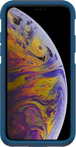 Vista 4 de OtterBox Commuter Series - Funda para iPhone Xs y iPhone X (solamente), embalaje no minorista, a medida (azul Blazer/azul mares tormentosos)