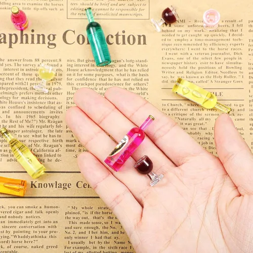 Vista 2 de Sumind 18 copas de vino en miniatura, mini botellas de champán para casa