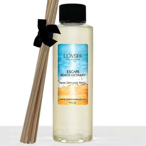 Vista 47 de Amber Romance - Recambio de aceite difusor de varillas con varillas de junco, ámbar cálido, sándalo y notas florales, aceites esenciales de lirio