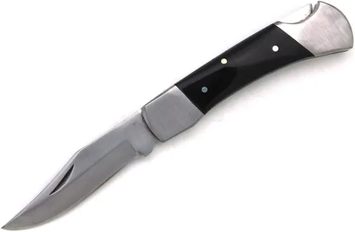 Vista 3 de Colección cuchillo plegable con funda de cuero hoja afilada de caza