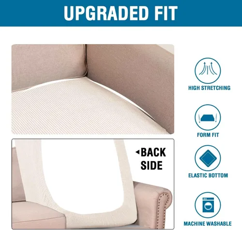 Vista 429 de H.VERSAILTEX Fundas de Cojín de Asiento Individuales Super Elásticas Fundas de Sofá Fundas de Cojín de Sofá Fundas Deslizables Juegos Tela de Sarga