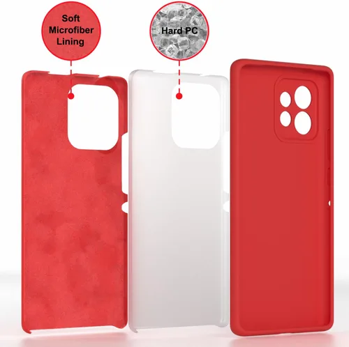 Vista 3 de Moto Edge + 2023 5G Funda, silicona líquida suave protectora y forro de microfibra antiarañazos, a prueba de golpes, compatible con Moto Edge Plus