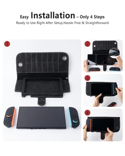 Vista 7 de XGUO Nintendo Switch 2 Case, Switch 2 Carrying Case, wAirTag Holder, Holds 12 Game Card Slots, Protective Hard Shell Portable Travel Carry Pouch