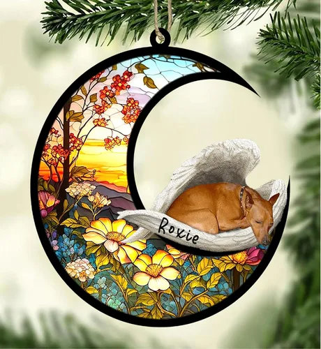 Vista 101 de Atrapasoles conmemorativo personalizado para perros, adorno navideño de Airedale Terrier, recuerdo por pérdida de mascota, regalos conmemorativos