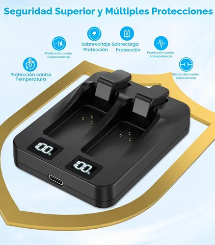 Vista 6 de Cargador de batería de doble puerto para batería SRAM AXS/eTap Red Force Rival GX Eagle, USB C de carga rápida con pantalla digital (solo cargador)
