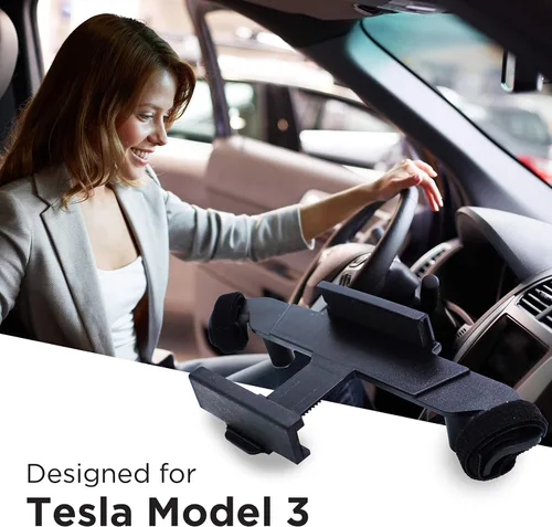 Vista 7 de Soporte de teléfono de coche para volante Soporte de teléfono celular para modelo 3 iPhone Android
