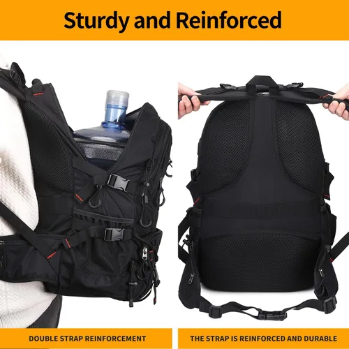 Vista 6 de Mochila de senderismo NerIion de 40L, mochila de viaje para hombres y mujeres, mochila impermeable para camping al aire libre, mochila ligera de día