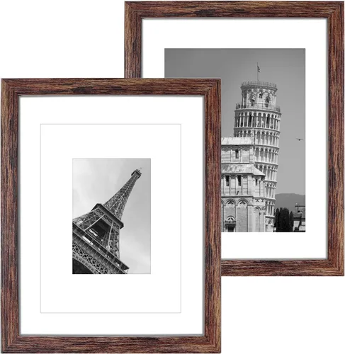 Vista 7 de Q.Hou Marco de Fotos de 8x10 Marcos de Fotos Negros Paquete de 4 con Vidrio de Alta Definición para Mesa o Decoración de Pared (QH-PF8X10-BK)
