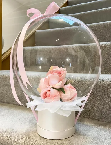 Vista 4 de Globos Bobo de 20 pulgadas – 30 globos transparentes de burbujas para rellenar, globo de helio para decoración de fiestas de bricolaje, cumpleaños