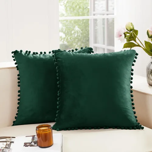 Vista 42 de Deconovo Juego de 2 fundas de almohada de pana suave con cremallera invisible, 16 x 16 pulgadas, color gris pardo, decoración del hogar para sofá