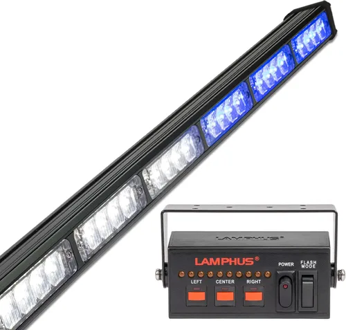 Vista 21 de lamphus SolarBlast sbls64 29" 24 W LED Advertencia Tráfico de Emergencia Advisor – Barra de luz ámbar azul, Azul