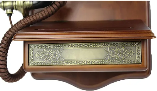 Vista 6 de Teléfono fijo retro, teléfonos montados en la pared para teléfono fijo con anillo mecánico, teléfono con cable clásico a la antigua, decoración