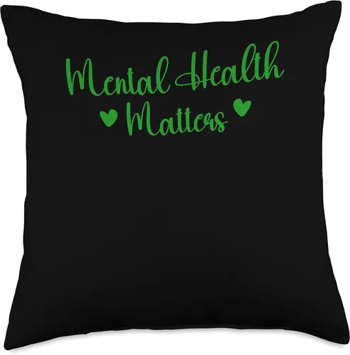 Vista 4 de Mental Health Awareness Matters Green Ribbon Throw Pillow