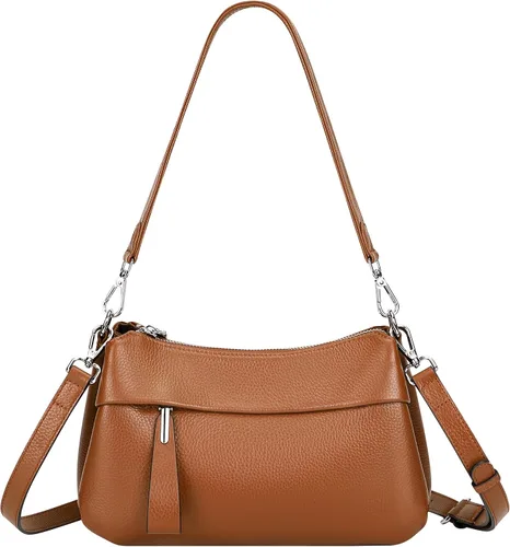 Vista 18 de Over Earth Genuine Leather Crossbody Bags for Women Small Hobo Handbags Shoulder Purses with 2 Detachable Straps