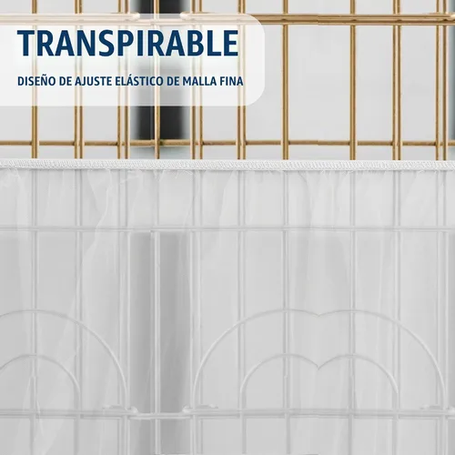 Vista 2 de Jaula universal para pájaros, atrapasador de semillas, cubierta universal de malla elástica para jaulas de animales pequeños, protector duradero
