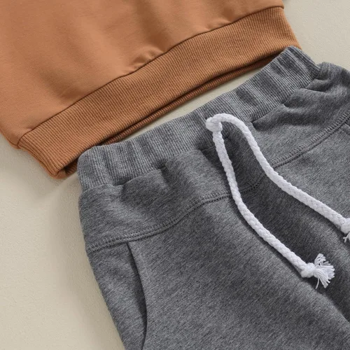 Vista 5 de Foidiccx Conjunto de ropa de 2 piezas para bebés y niños pequeños para otoño e invierno