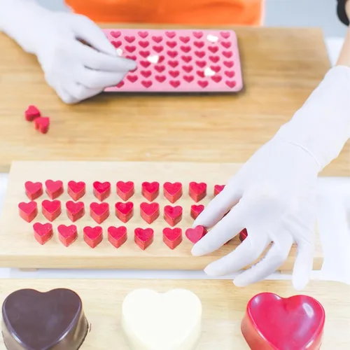 Vista 6 de 2 moldes de silicona con forma de corazón, moldes de gomitas, silicona antiadherente de grado alimenticio, para hornear caramelos de chocolate