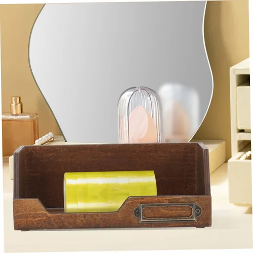 Vista 7 de Caja organizadora de joyas de madera clásica Washi Tape Holder 2pc Estuche de almacenamiento de escritorio