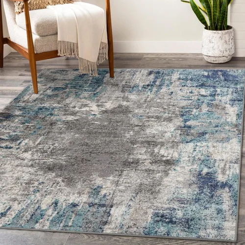 Vista 23 de LUXE WEAVERS Alfombra Artística de Área, Azul Oscuro-Azul Claro 2x3 Artistic, Cozy, Medium Pile